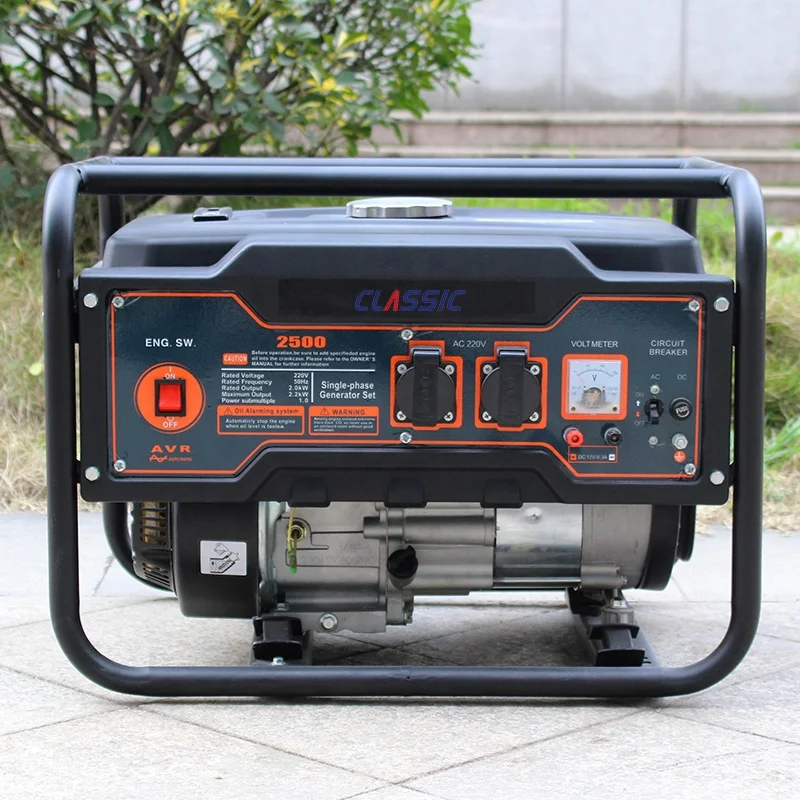 Bison China 168F Engine Power 2Kw 2Kva 2000 Watts One Phase Gasoline Generator for Home