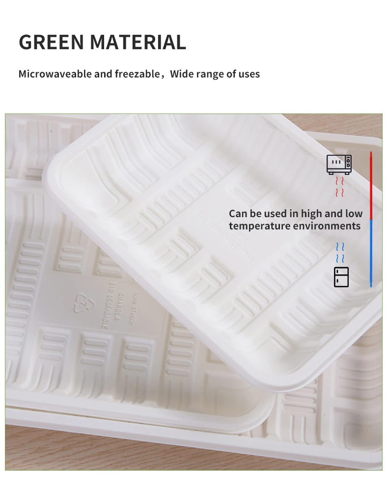 EcoNewLeaf 15 inch Corn Starch Disposable Sealable Frozen Food Packaging Tray Food Tray