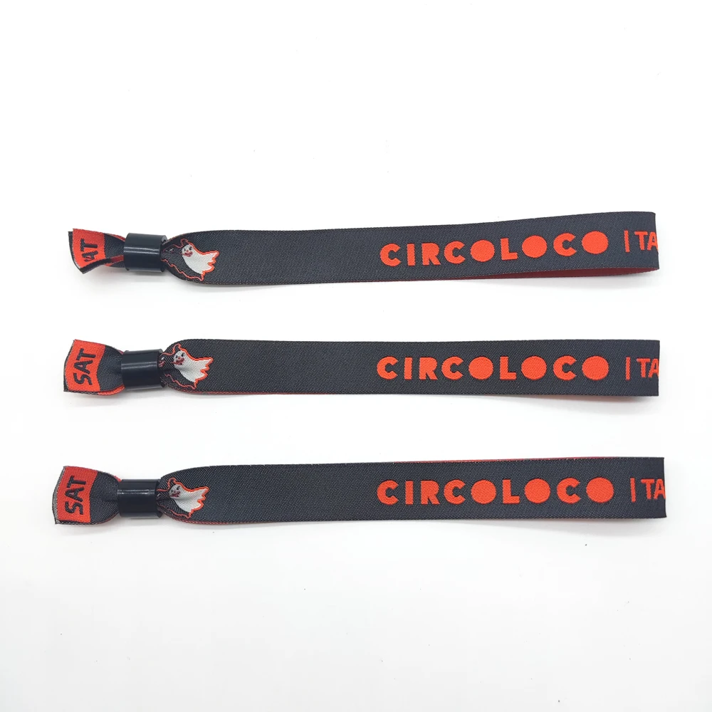 Polyester Handmade Fabric Woven Cloth Wristband Wrist Band For Festival Event Fabric Bracelets