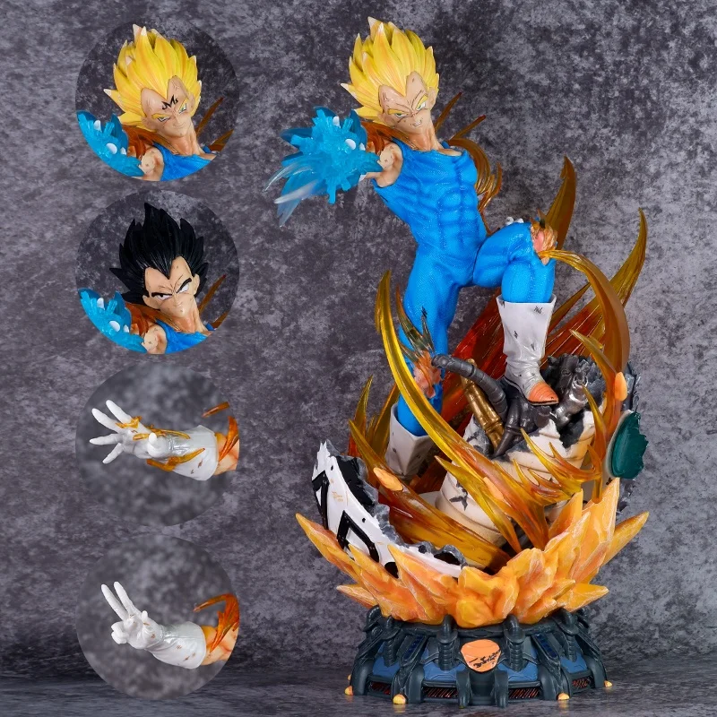 Лидер продаж 41 см Ls Vegeta Gk Goku Fit трехголовая скульптура светящаяся статуя сделанная вручную модель аниме-фигурки