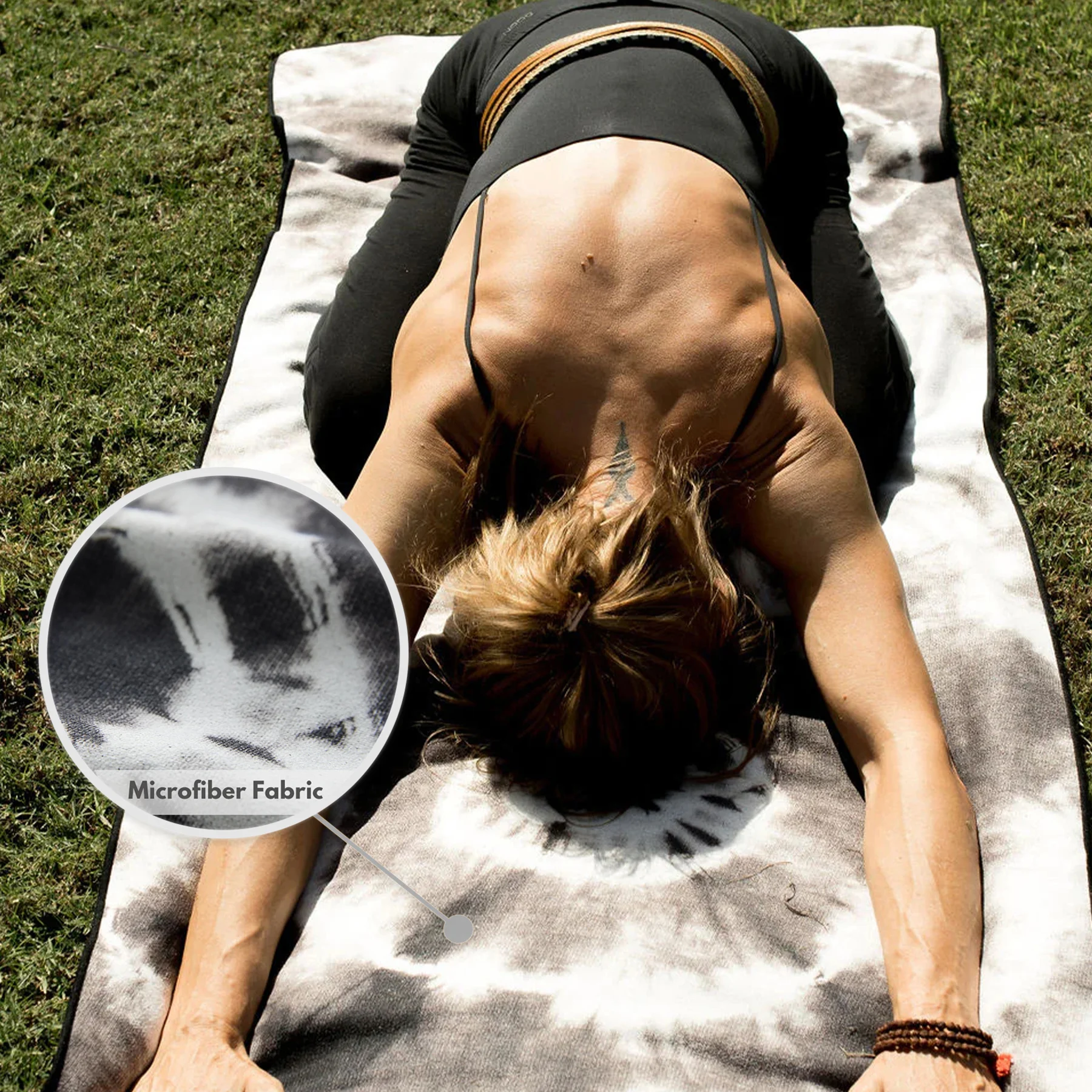 Non slip eco-friendly microfiber hot yoga mat towel custom printed travel gym yoga towel