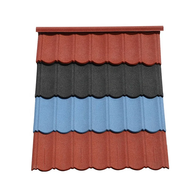 coloured bond shingle classical stone coated steel roofing tile seven wave terracotta roof sheet panels 1340*420mm