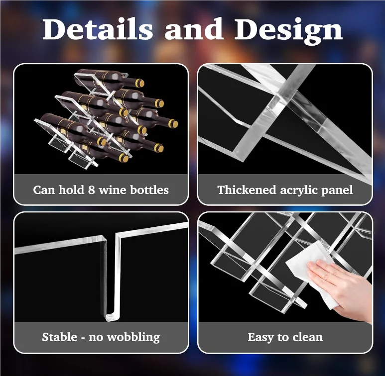 acrylic Acrylic Liquor Bottle Display LED Shelf - 2 Step Multicolor Lighted Bar Stand 16 inch