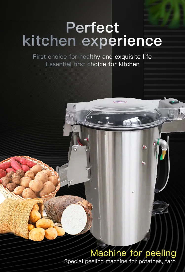 304 Stainless Steel Fruit Vegetables Peeler Washer Industrial Automatic Cassava Ginger Tomato Potato Washing Peeling Machine