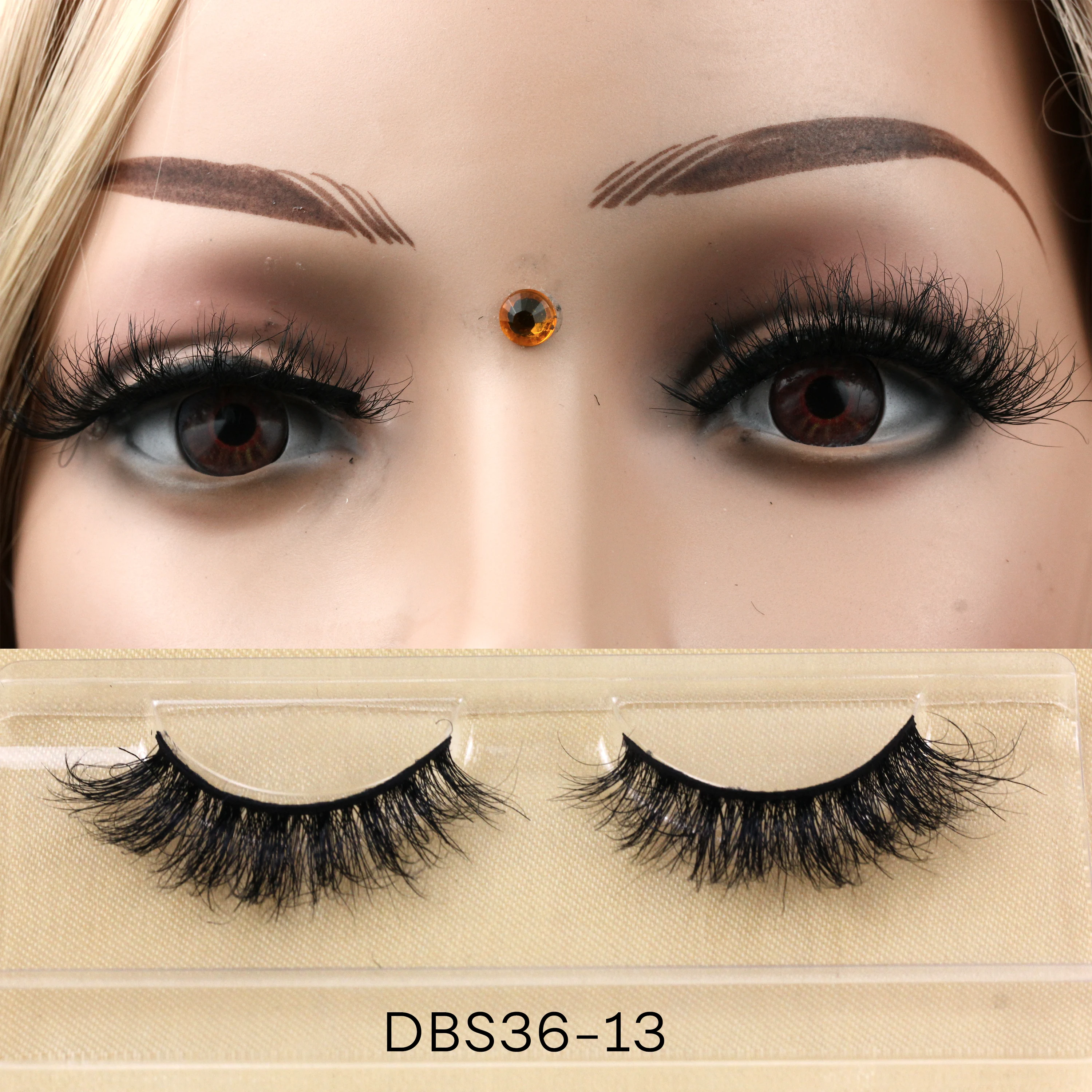 DBS35 Best Selling Natural Lashes Messy Curly 3d Vegan 15mm 18mm 25mm Fluffy Mink Eyelashes With Private Label Lash box