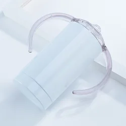 12OZ Sublimation White Blank Straight Sippy Cup Insulated Stainless Steel Tumblers with Screw on lids