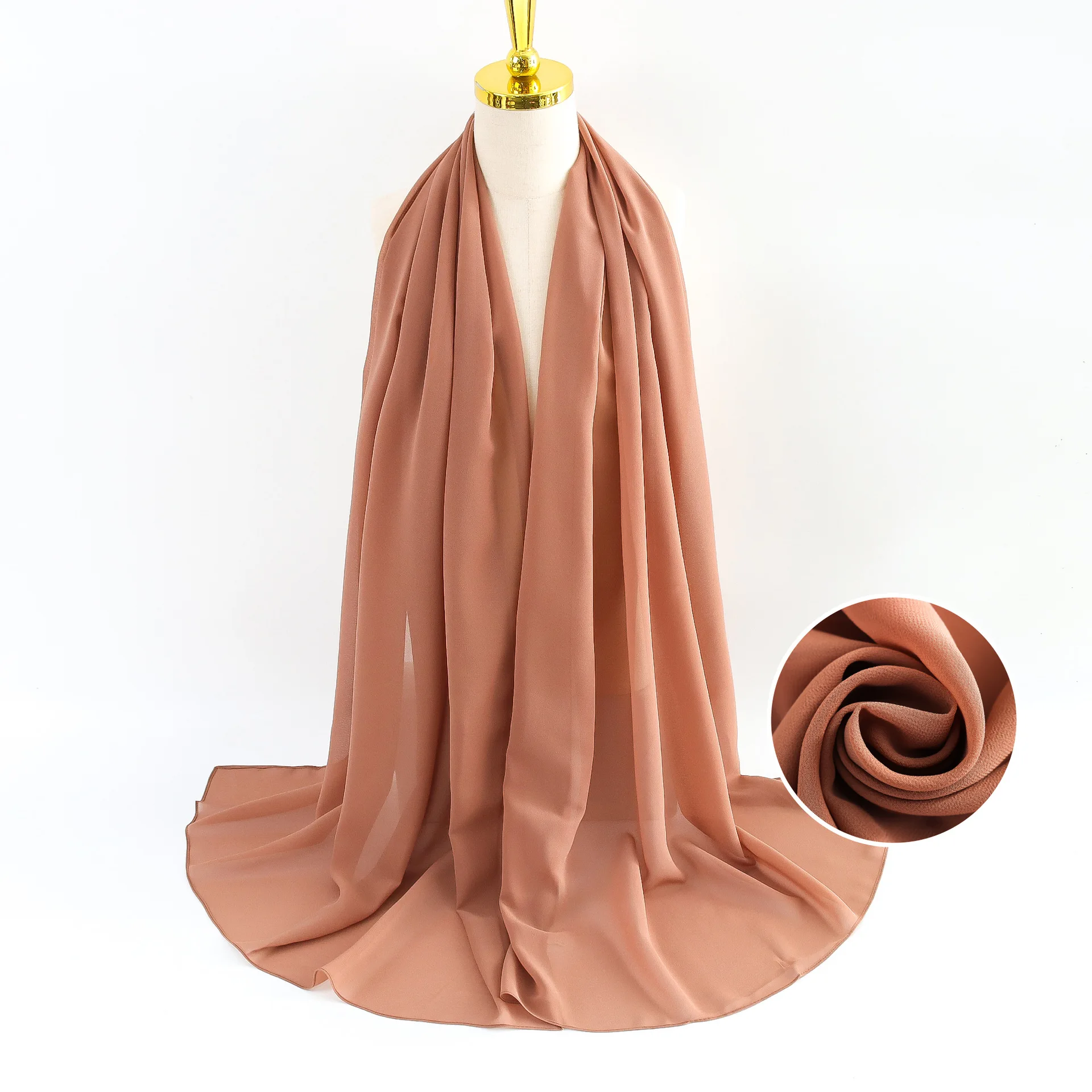 Wholesale Ethnic Plain Chiffon Scarves Touch Keffiyeh Skin-friendly Cheap Hijab Women Muslim Scarf Niqab
