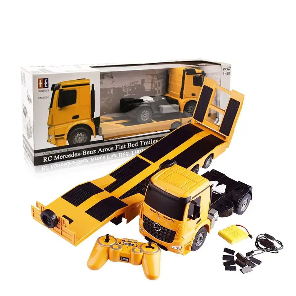 LaiNan 1/20 E562-001 Trailer flatbed electric remote control engineering vehicle mounted truck tractor toy