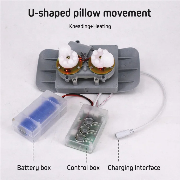 Massage products rechargeable battery heating kneading u shape pillow massage head