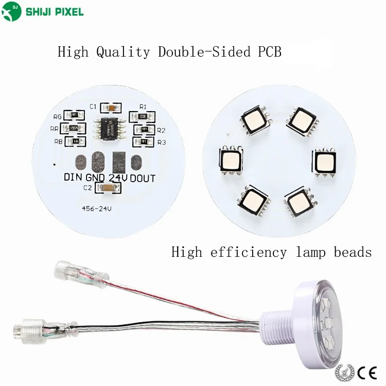 24 В 45 мм 6 светодиодов RGB UCS2903 UCS1903 полноцветная светодиодная пиксель для аттракционов колесо обозрения