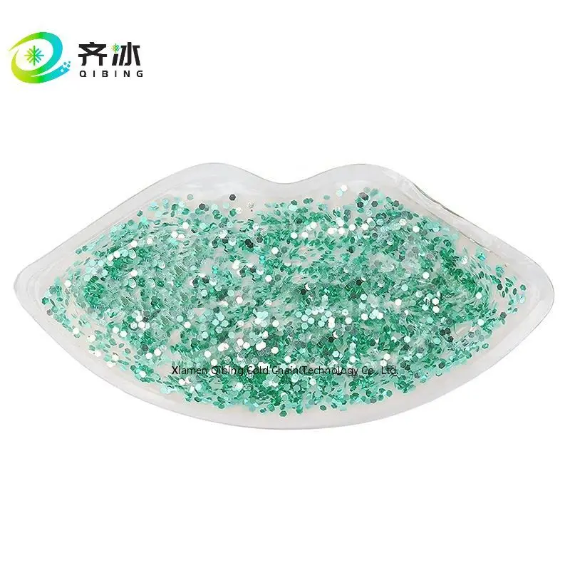 Reusable Lip Shape Hot Cold Pack Lip Ice Packs Beauty Ice Cool Pack for Black PVC Customized Logo Black Silicon Sex Doll 500 Pcs