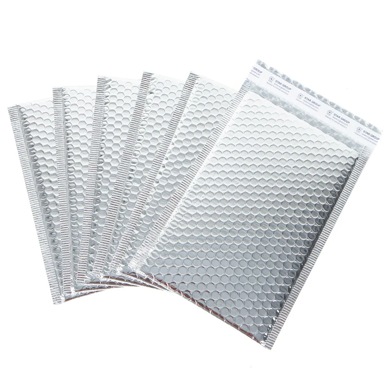 Metallic Foil Silver Poly bubble Mailer Package Plastic Postal Bubble Padded Luxury Shipping Bag