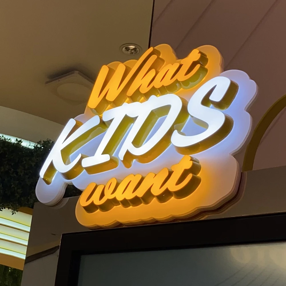 3D Acrylic Led Letters Sign Advertising Signs Customized Shop