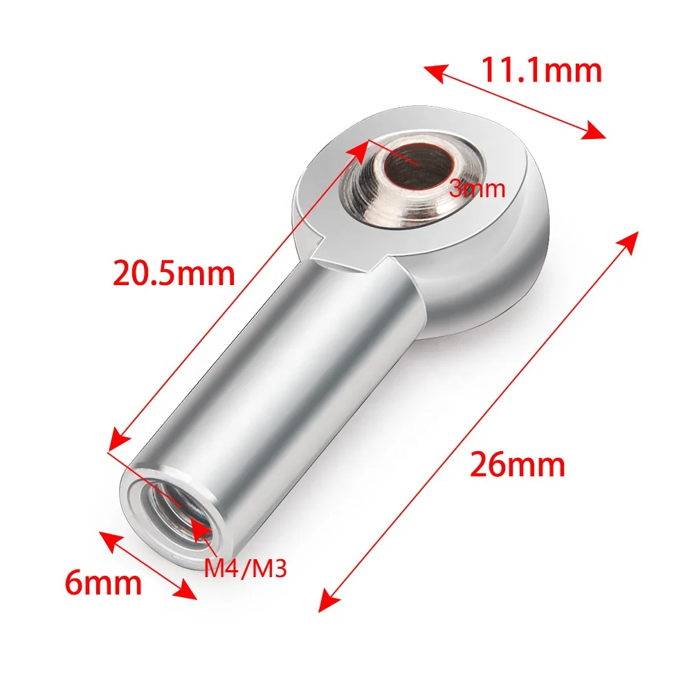 M3 M4 Metal Ball Head Spike Rod Aluminum Alloy Universal Joint Ball Head Buckle for RC Car Boat DIY Robot Parts