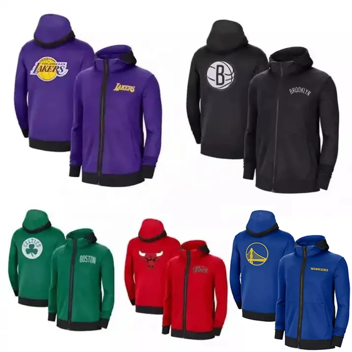 Free Shipping New Season America Men Jacket Coats Laker Bucks Nets Warriors Bull Basketball Jersey Hoodies
