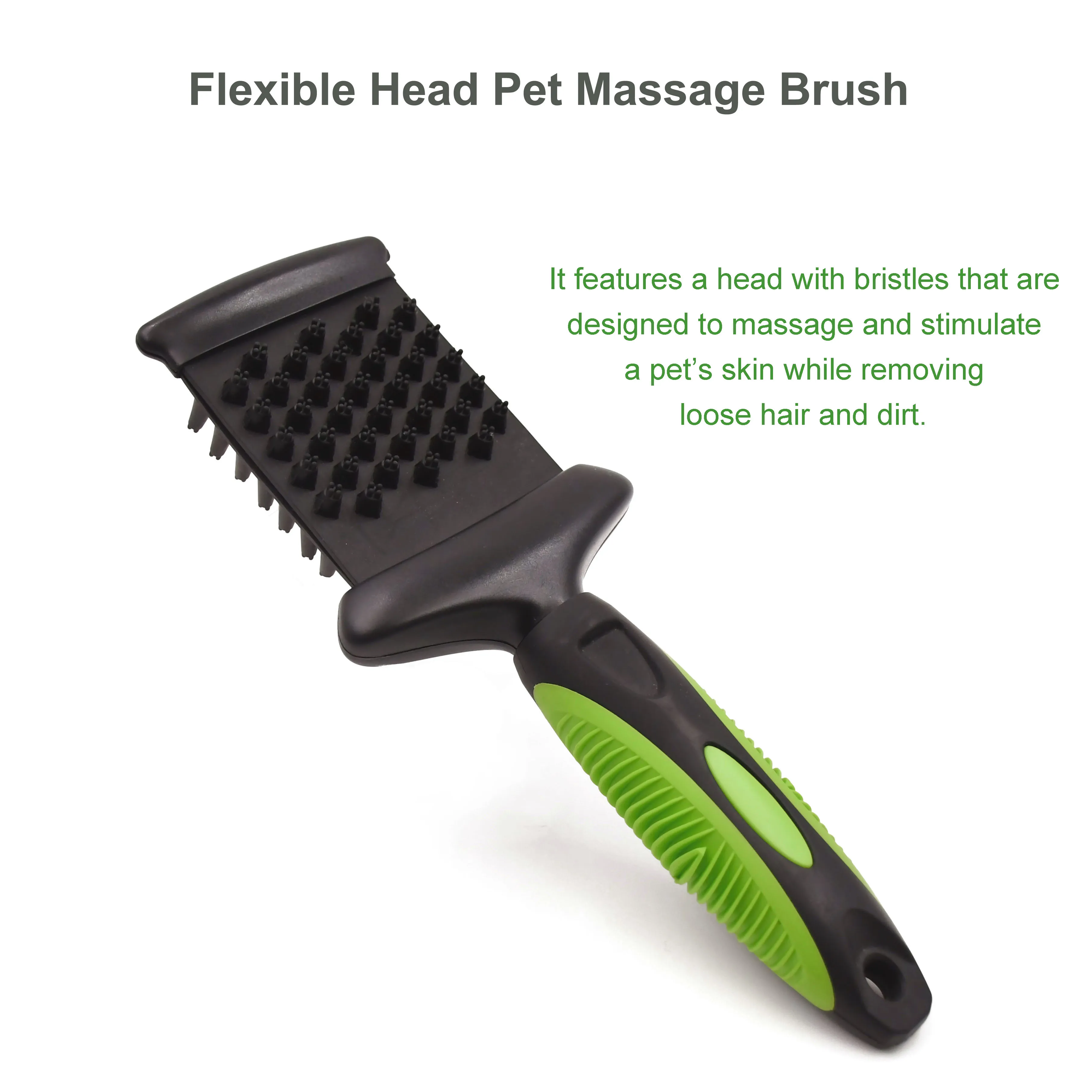 Dual Flexible Head Rubber Pet Hair Grooming Dog Cat MassageDog And Cat Brush