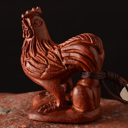 red ebony Chinese zodiac sculpture