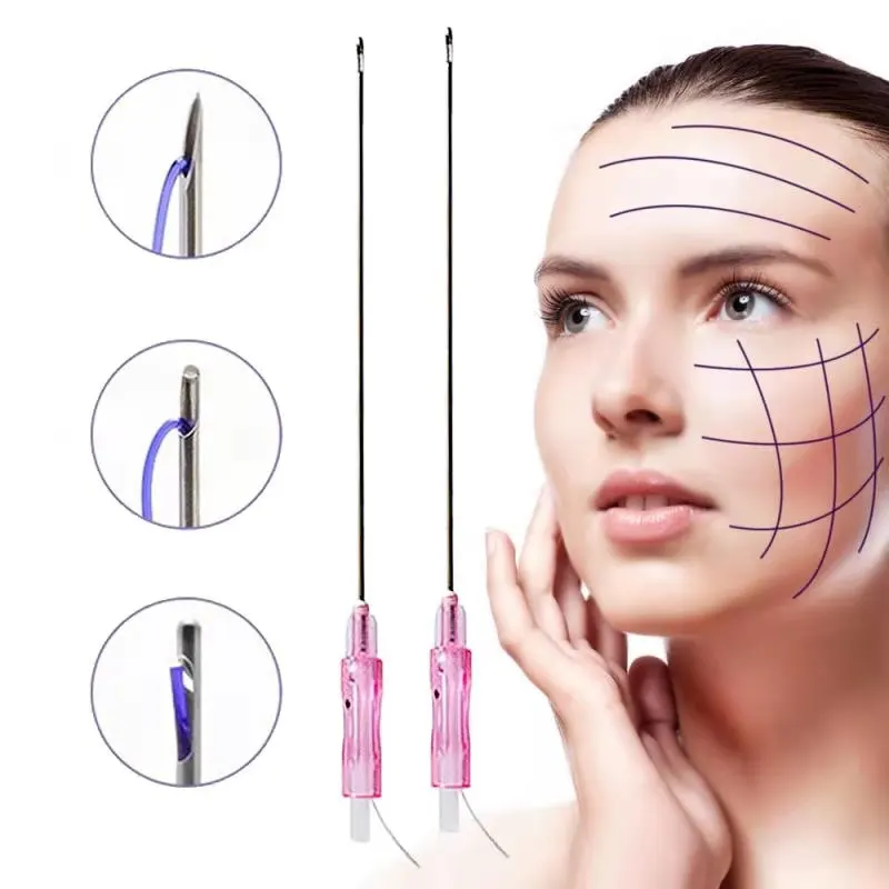 Корея, абсорбируемый уход за кожей, косметический шов Blunt W 19g 100 мм Pdo Cog 3-1 нить