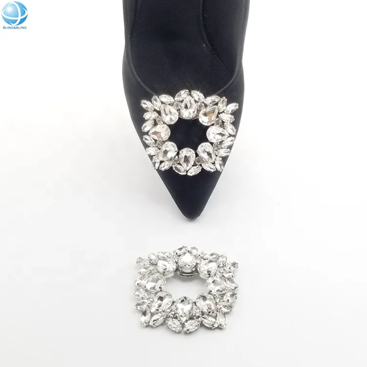 Custom fashion shoe accessories women rhinestone shoe buckles