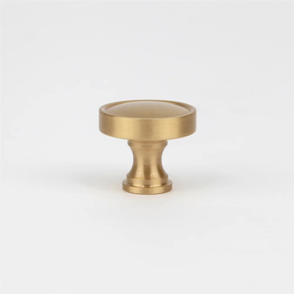 Maxery Small Solid Brass Knob Satin Brass Drawer Pull Wardrobe Handle for Furniture For Room Decoration