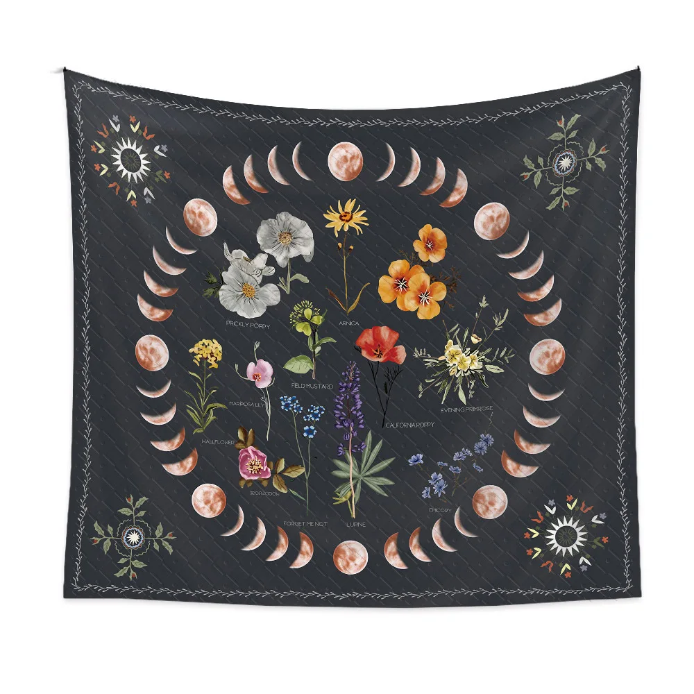 wholesale print decorative boh tapestry moon sun