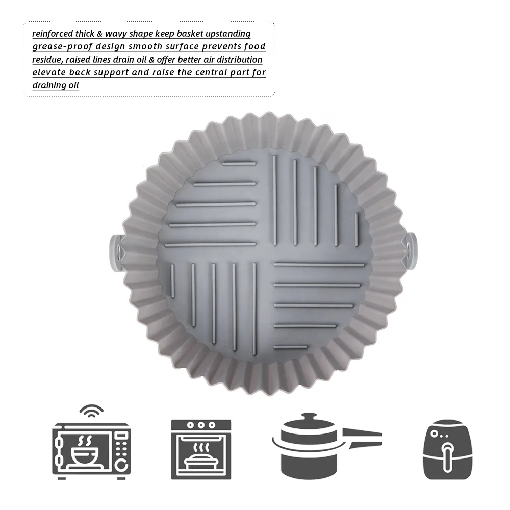 7/8 Inch Square Shape Reusable Silicone Pot Air Fryer Food Safe Oven Baking Tray Fried Pizza Kitchen Gadget S Air Fryers Liners