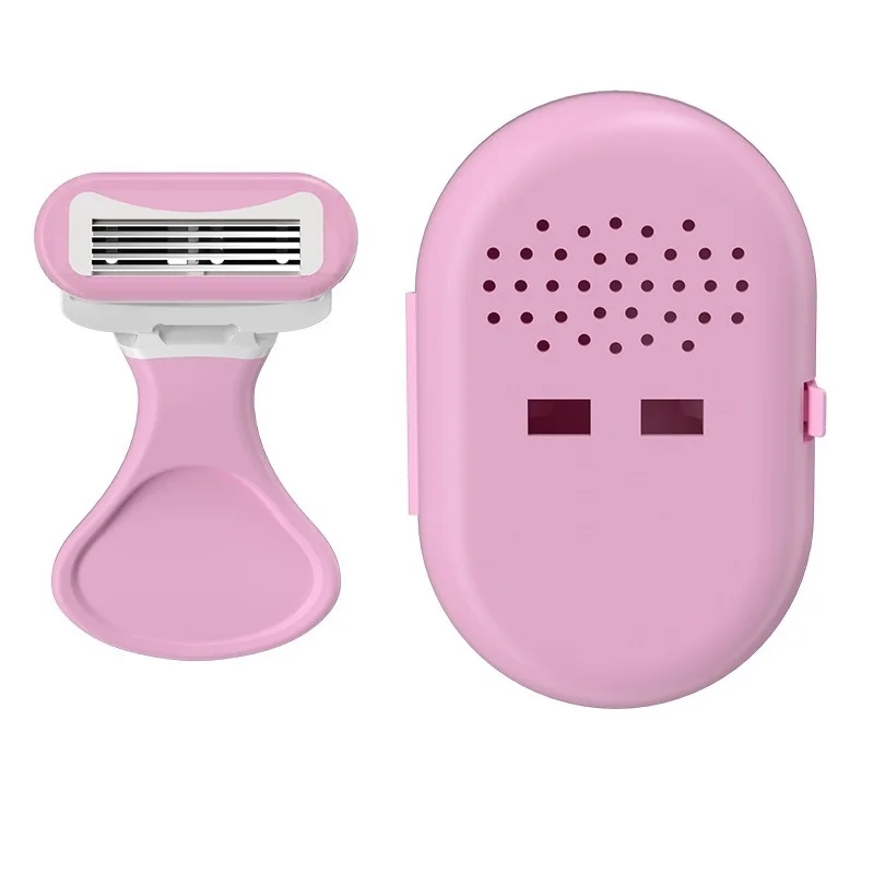 Girls Shaver Pink Portable Six Blades Razor Women Shaving Razor
