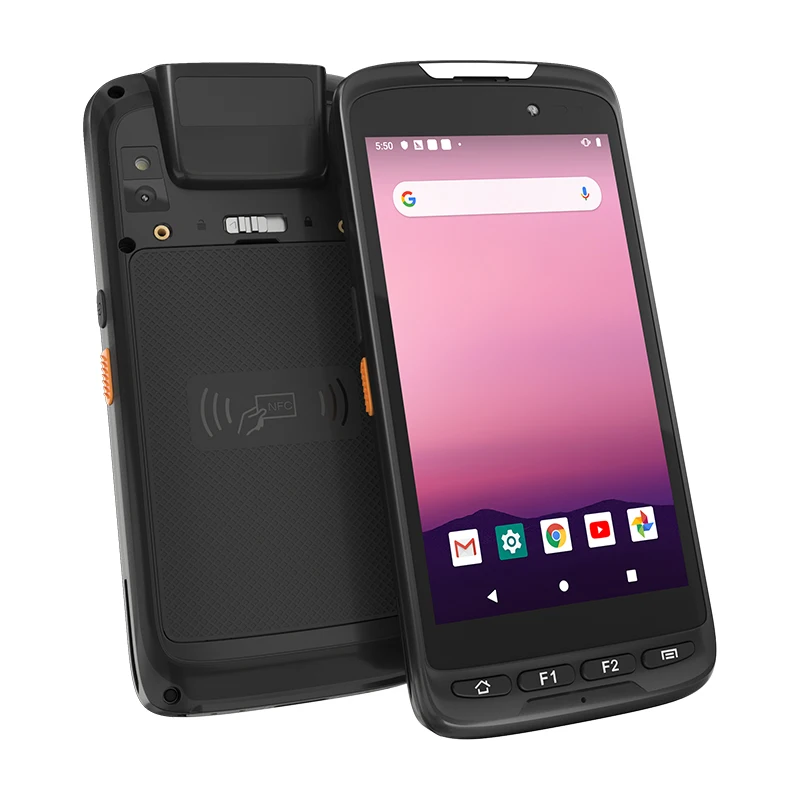 wireless mobile courier industrial 4g 5.0 inch touch screen rugged handheld  laser android pda QR code barcode scanner with NFC