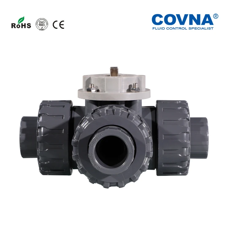 COVNA  DN25  24V T Port or L Port PVC/UPVC 3 Way Motorized Ball Valve