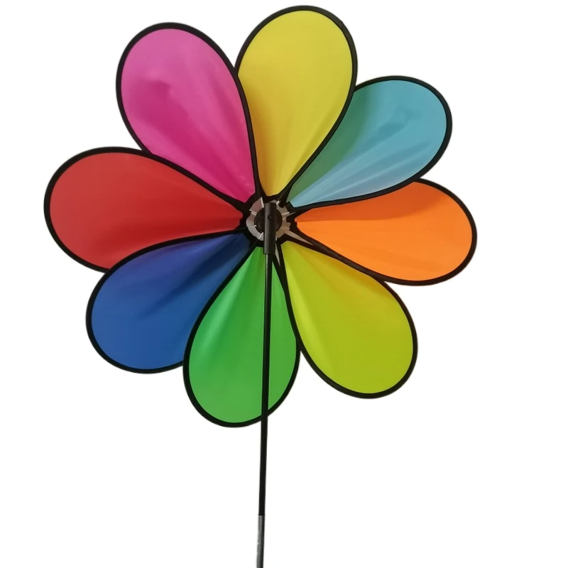 Outdoor Garden Park Pinwheel Decorative Single 8-color Removable Toy Windmill For Kids