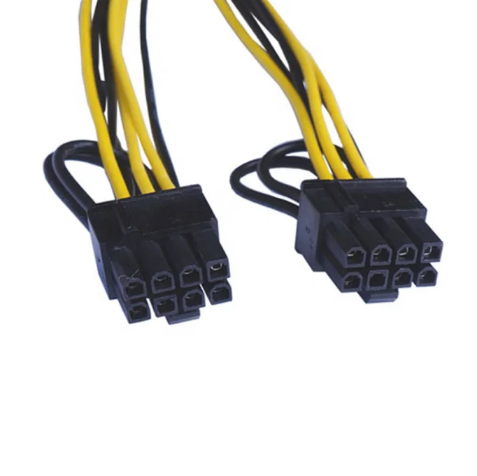 Custom 20cm 30cm18AWG EPS 12V CPU Splitter 8pin to Dual PCI E 6+2 Pin Male for Gigabyte Graphic Cards Power Supply Braided Cable