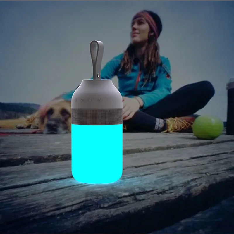 Portable camping lamp rechargeable camping lantern, white light tent light with RGB colored light for camping