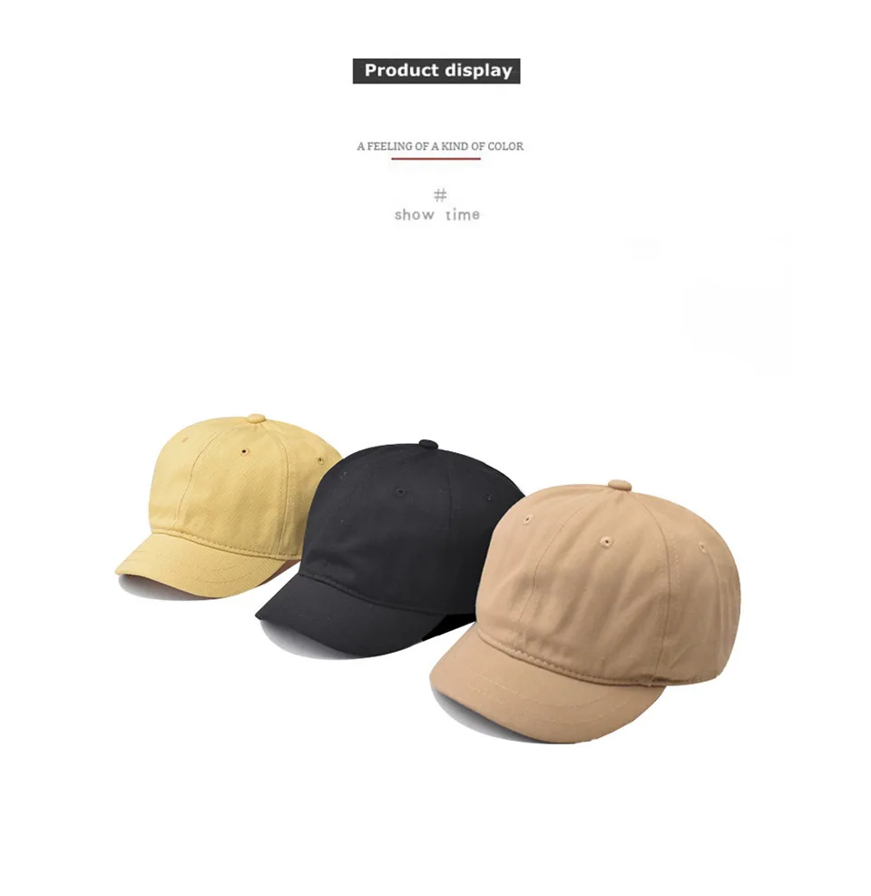 Short brim fashion couple American vintage baseball cap small short brim embroidery wholesale custom baseball cap