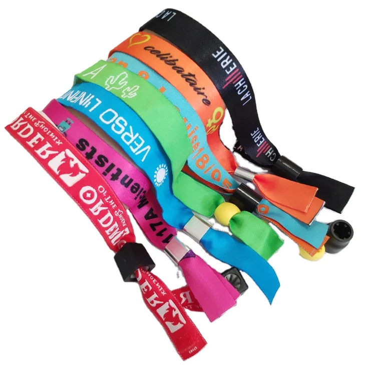 Most Popular Custom logo Print No Minimum Order Concert Cloth Wrist Band Customized Wristbands