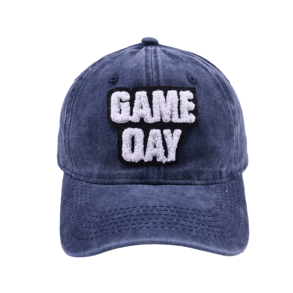Unisex Women Washed Snapback Cap Sun Visor Hat 5 Colors Game Day Letter Baseball Cap Outdoor Sports Caps