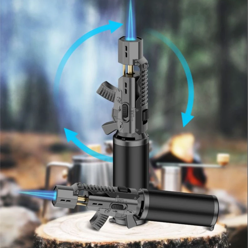 GF-917 Windproof ray gun new butane burner pistol blow gas torch lighter jet flame refillable outdoor camping for kitchen