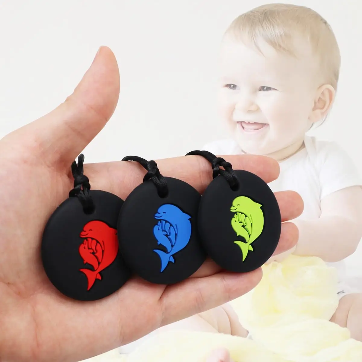 Silicone Chewy Necklaces for Child with Autism ADHD SPD PICA and Oral Motor Needs, Fidget Chewable Pendant for Boy and Girls