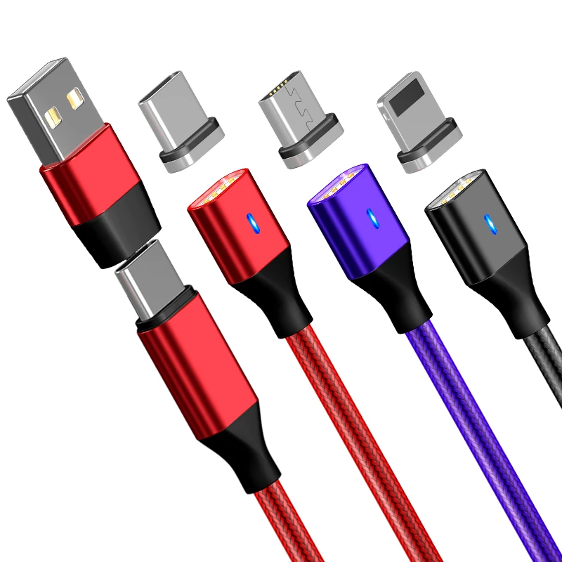 
6 in 1 Magnetic Charging + Data Transfer 2 Connectors Compatible 3 Tips Type C iOS Micro Charging Gadget 