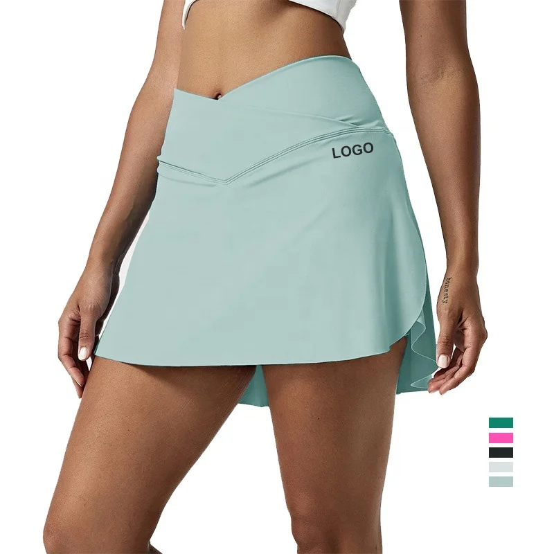 2023 Tennis wear  women high waist sport skirt 2 in 1 design fitness workout yoga tennis skirts for girls