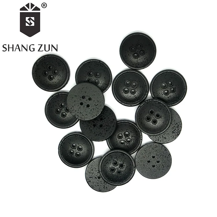 
Wholesale fashion beef bone resin button black 4 hole button men and women suit jacket button 