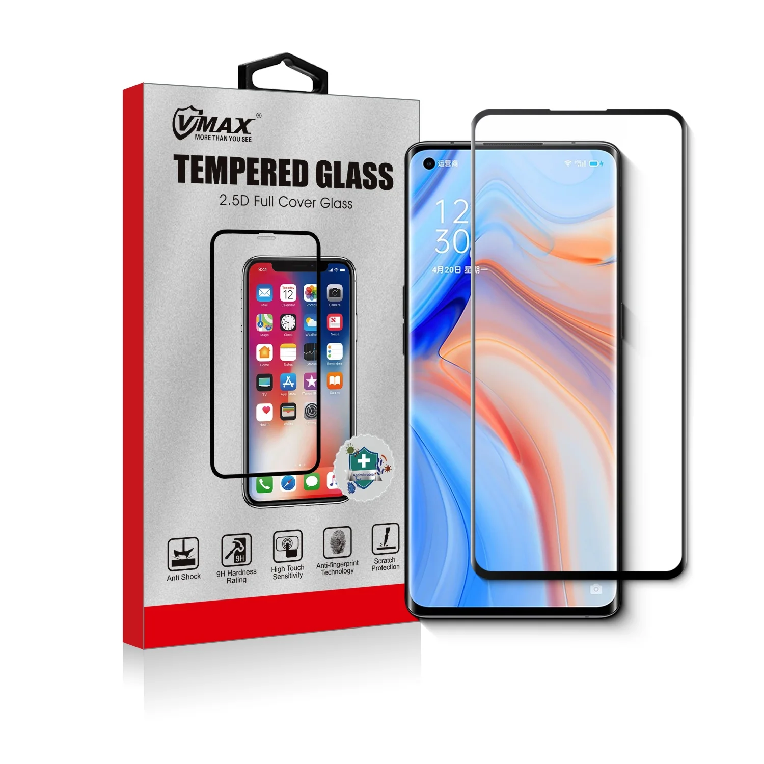 2.5D Закаленное стекло для мобильного телефона Oppo Reno 4 защита экрана с инструментами очистки