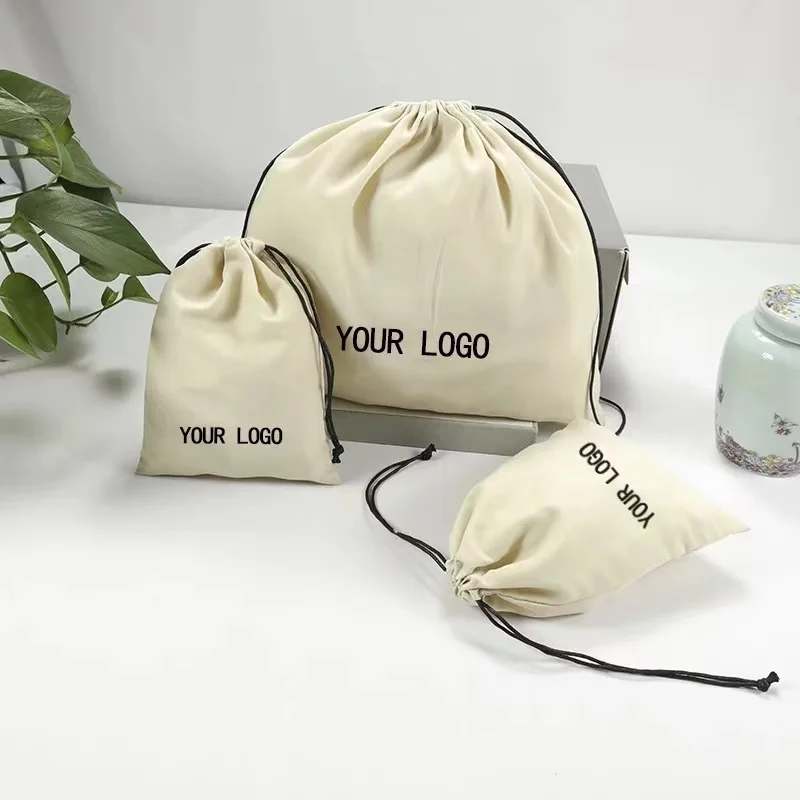 Customised  logo and size calico dust bag wholesale reusable organic polyester bags for storage
