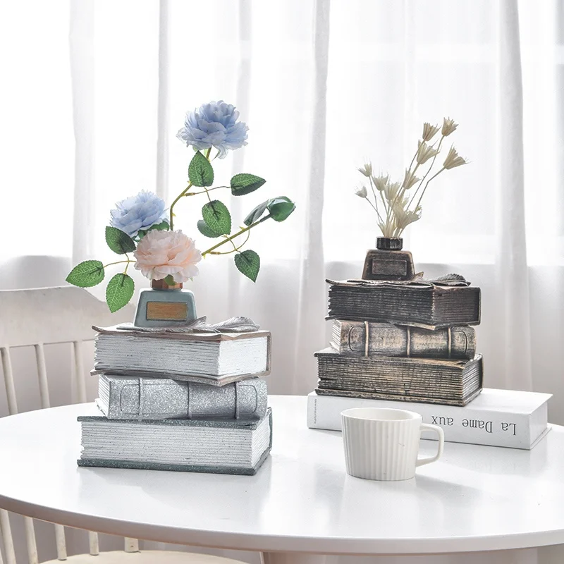 Nordic crafts simulation book decoration resin dried flower vase