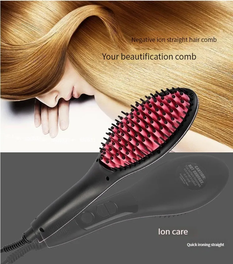 Beard Hair Straightener Cordless Comb For Men Electric Hairbrush Double Ceramic Hair Straightener Lizze Steam Iron Style