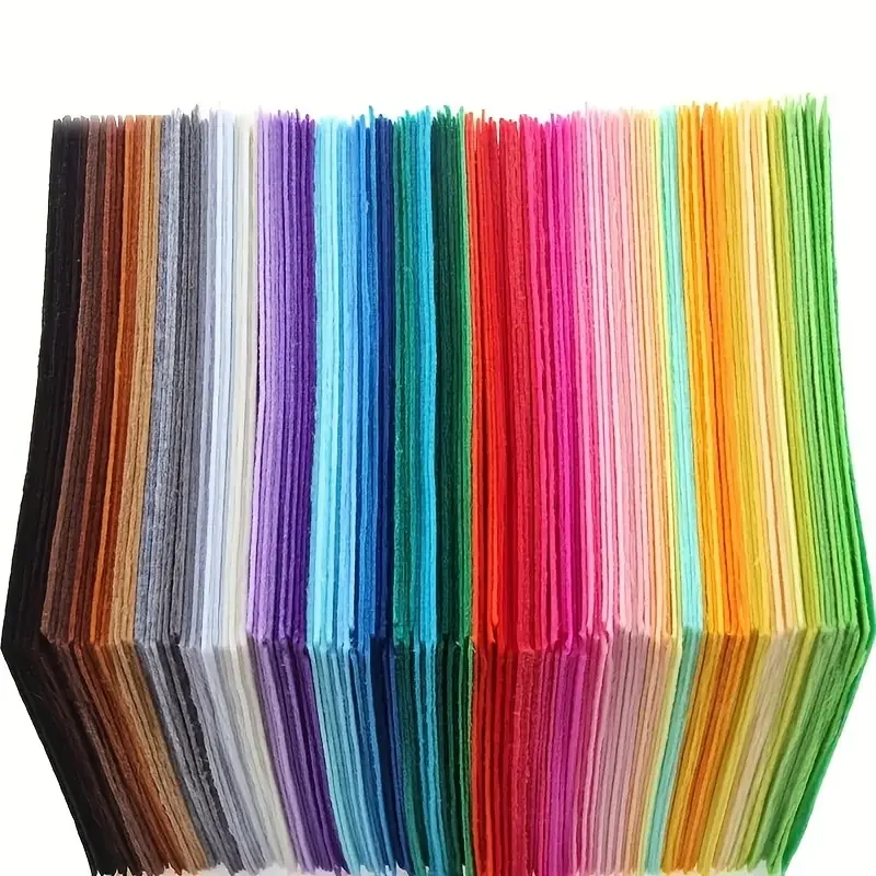 Felt Squares 40 Assorted Colors 1mm Thick Non-Woven Felt  Fabric sheet for Craft Christmas Ornaments School Projects