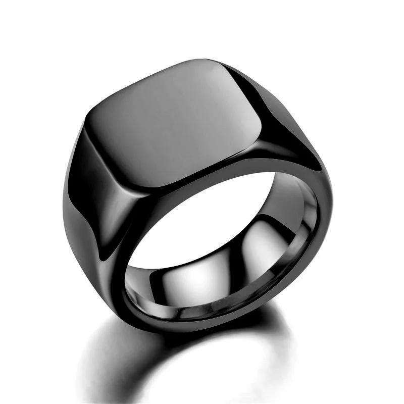 Fashion Stainless Steel Blank Mens 18K Gold Plated Rings Custom Man Ring Amazon New Men Engrave Stainless Steel Ring Wholesale
