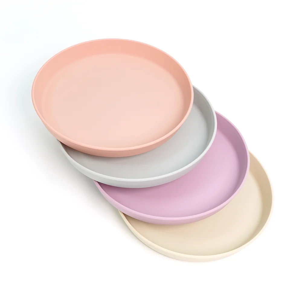 Silicone Plate Food Grade Silicone with plastic Kids Baby Plates
