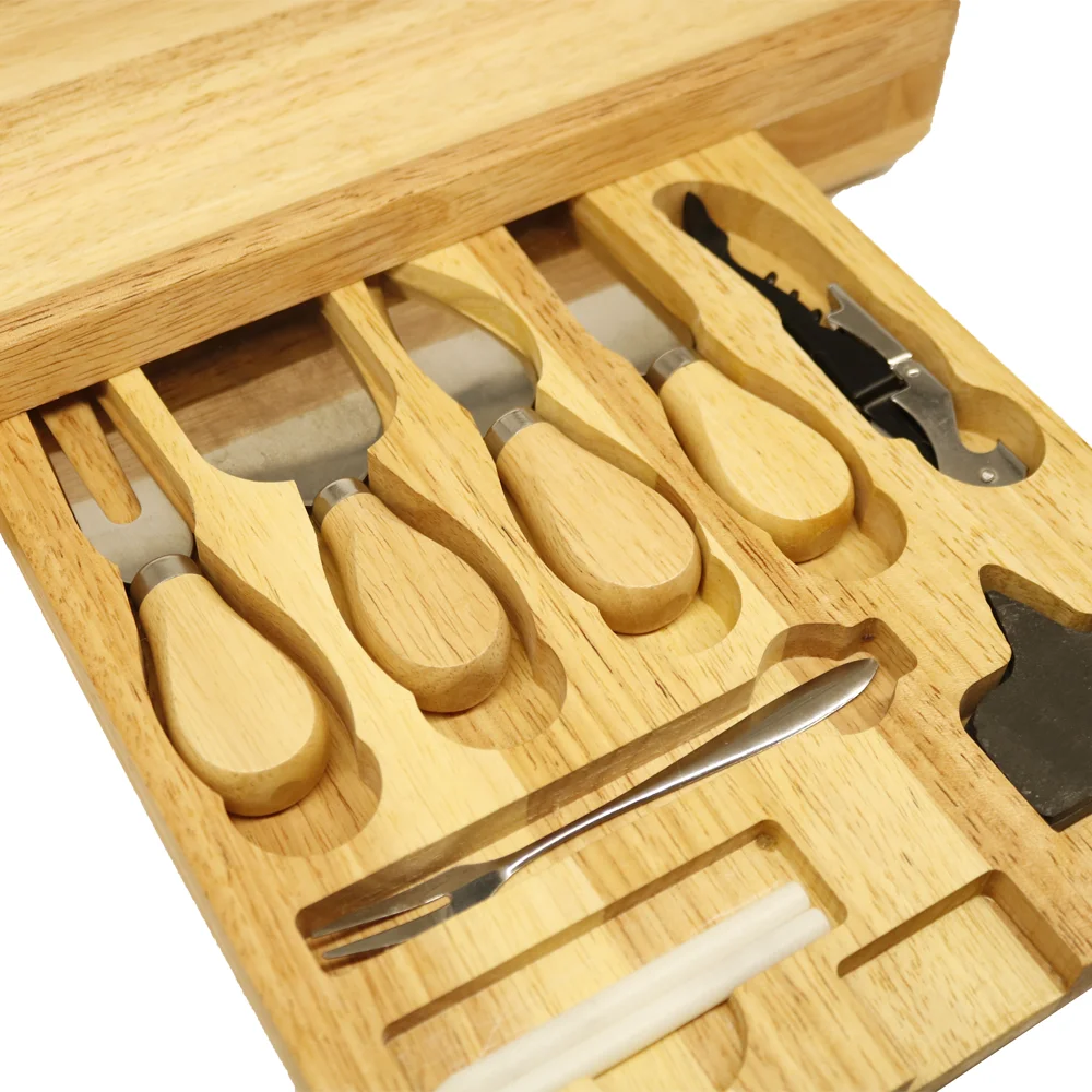 Amazon top seller 2022 home  kitchten With Slide Out Drawer Acacia Bamboo Cheese Board Charcuterie Platter