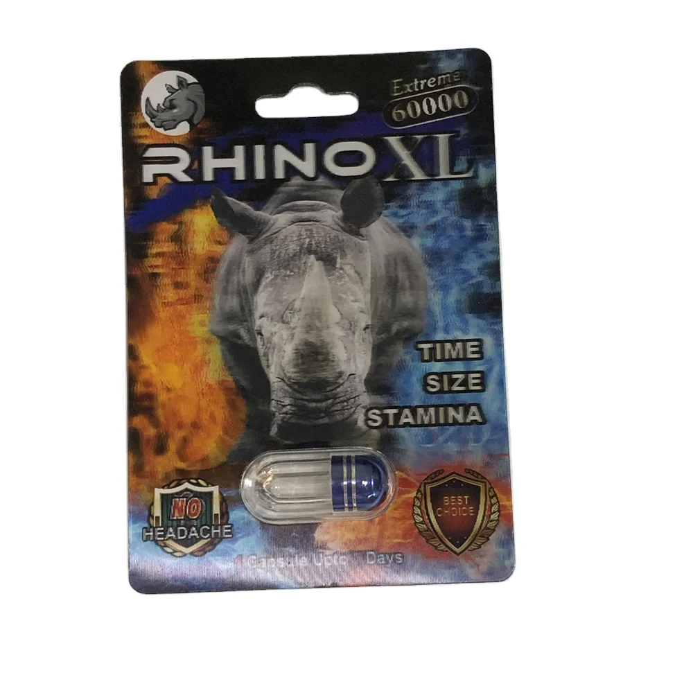 Новейший дизайн Лидер продаж пластиковая 3d блистерная упаковка для Rhino XL 60000 Мужская Секс-таблетка карта таблеток