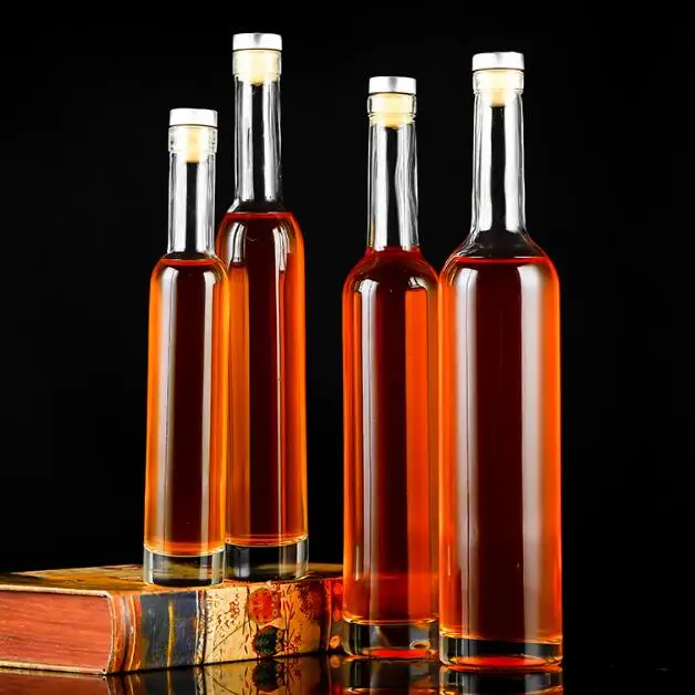 100ml 200ml 375ml 500ml 750ml 1000ml Manufacturer supply liquor wine glass bottle with cork vodka gin rum whisky bottle